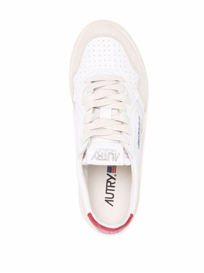 MEDALIST LOW LEATHER AND SUEDE SNEAKERS