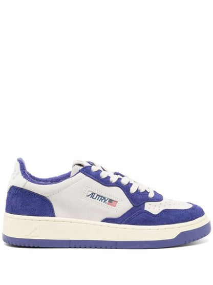 MEDALIST LOW LEATHER AND SUEDE SNEAKERS