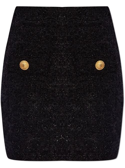 BUTTONED TWEED SKIRT