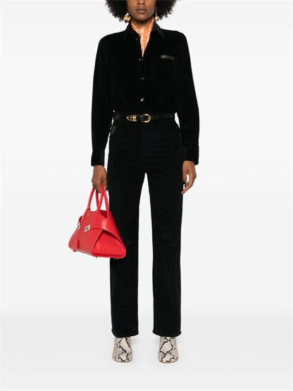 VELVET STRAIGHT TROUSERS