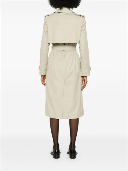 COTTON BLEND LONG TRENCH COAT