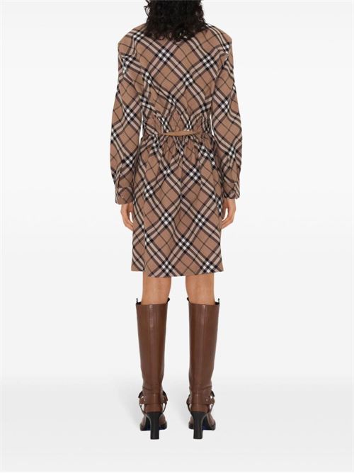 CHECK WOOL BLEND CHEMISIER DRESS