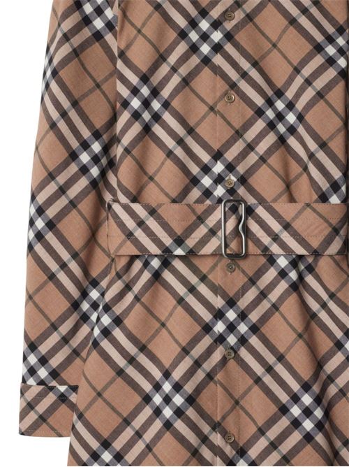 CHECK WOOL BLEND CHEMISIER DRESS