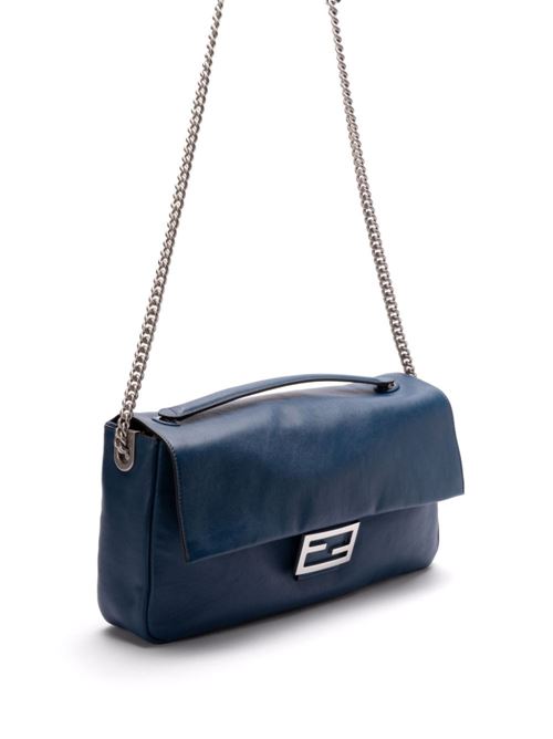 BAGUETTE CHAIN LARGE LEATHER SHOULDER BAG