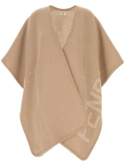 FENDI ROMA WOOL AND CASHMERE BLEND CAPE