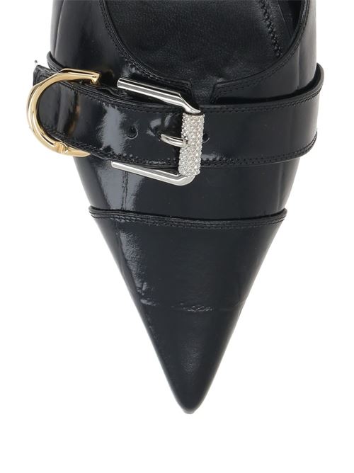VOYOU LEATHER SLINGBACK BALLETS