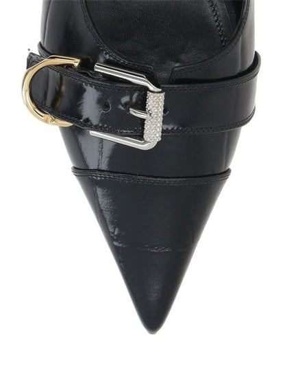 VOYOU LEATHER SLINGBACK BALLETS
