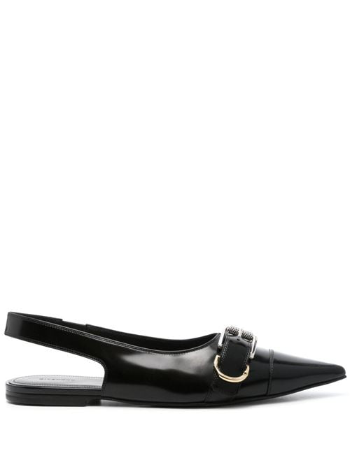 VOYOU LEATHER SLINGBACK FLATS