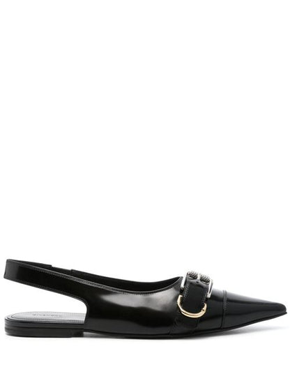 VOYOU LEATHER SLINGBACK FLATS