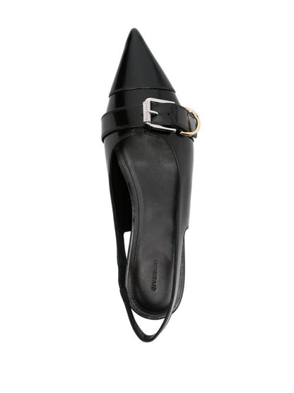 VOYOU LEATHER SLINGBACK FLATS