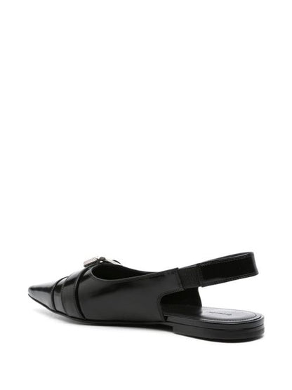 VOYOU LEATHER SLINGBACK FLATS