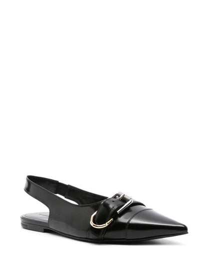 VOYOU LEATHER SLINGBACK FLATS