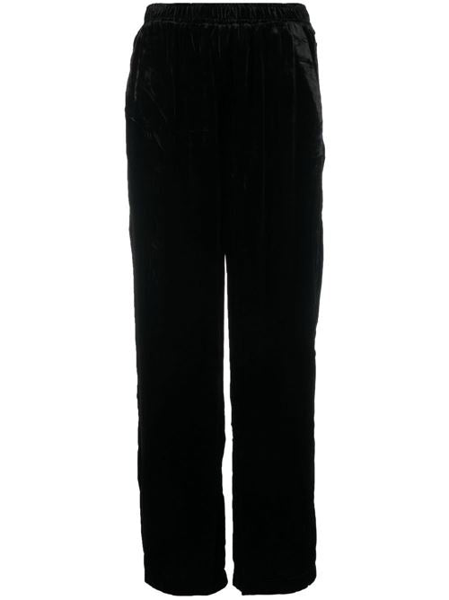 VELVET WIDE-LEG TROUSERS