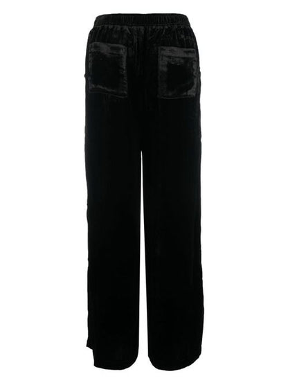 VELVET WIDE-LEG TROUSERS