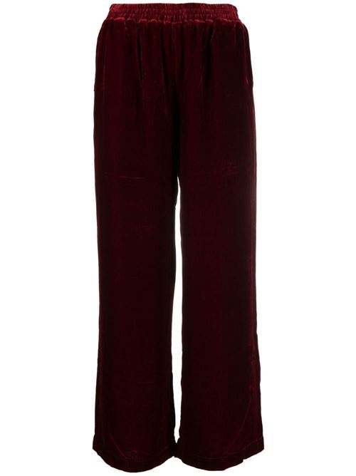 VELVET WIDE-LEG TROUSERS