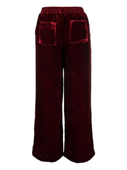 VELVET WIDE-LEG TROUSERS