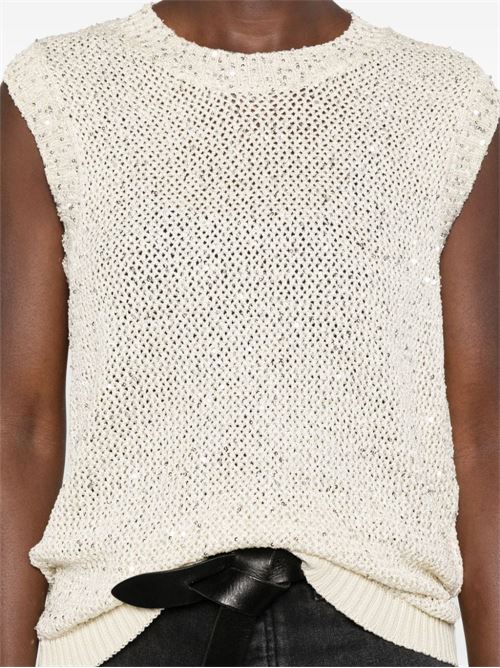 SEQUINED KNITTED VEST