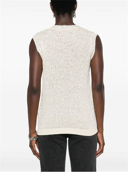 SEQUINED KNITTED VEST