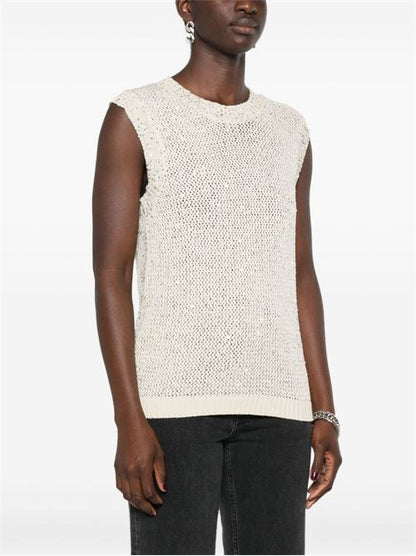 SEQUINED KNITTED VEST