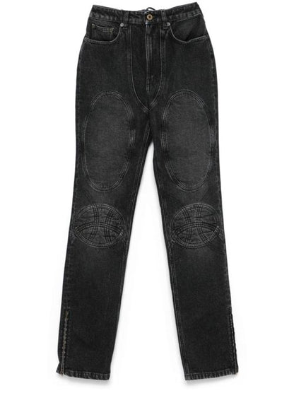 PADDED DEATILS DENIM JEANS