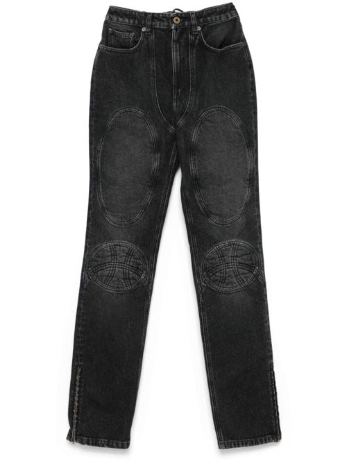 PADDED DEATILS DENIM JEANS
