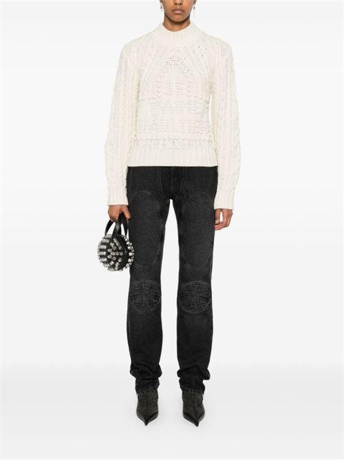 PADDED DEATILS DENIM JEANS