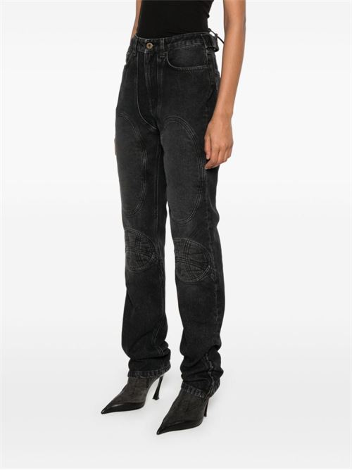 PADDED DEATILS DENIM JEANS