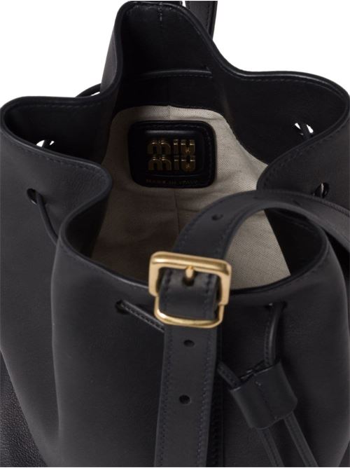 LOGO LEATHER BUCKET BAG