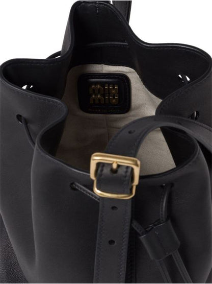 LOGO LEATHER BUCKET BAG