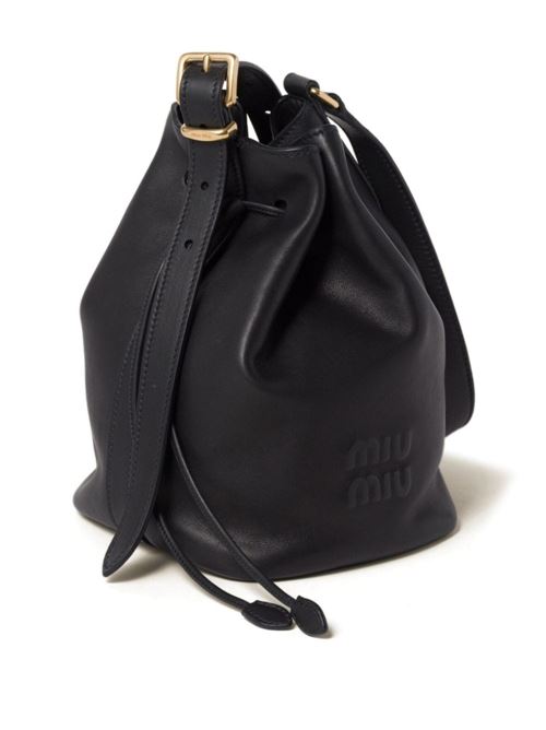 LOGO LEATHER BUCKET BAG