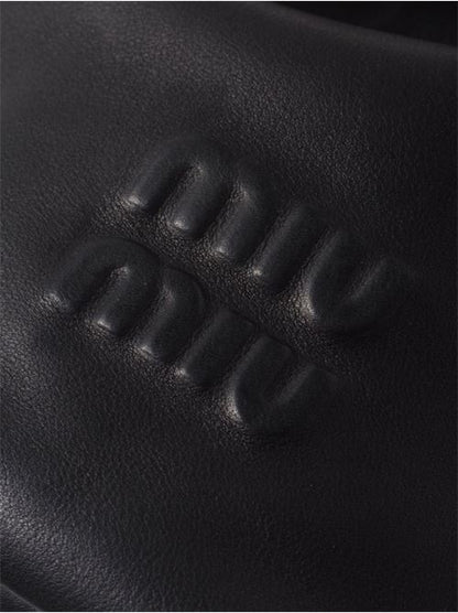 LOGO LEATHER BUCKET BAG