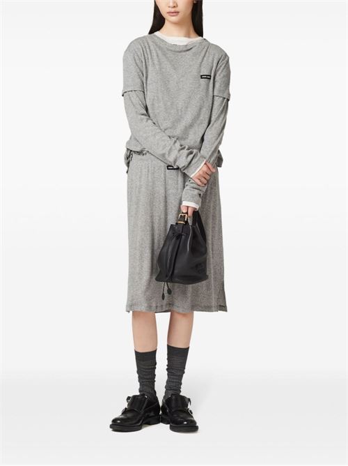 LOGO LEATHER BUCKET BAG