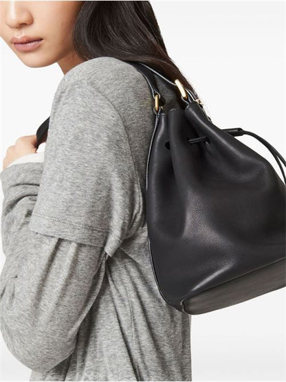LOGO LEATHER BUCKET BAG