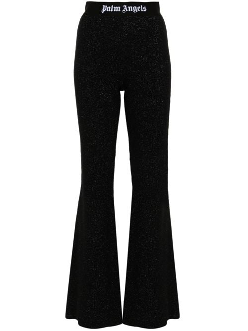 LOGO LUREX FLARED TROUSERS
