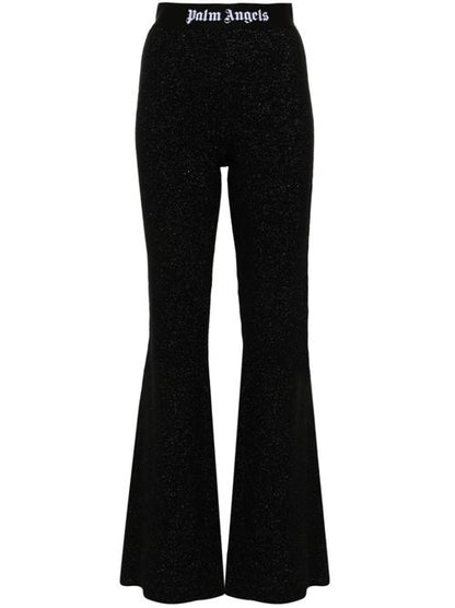 LOGO LUREX FLARED TROUSERS