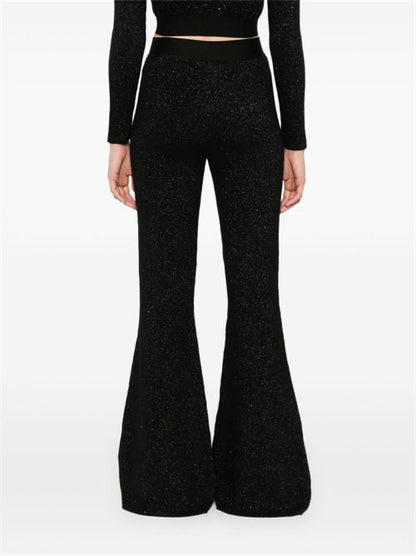 LOGO LUREX FLARED TROUSERS