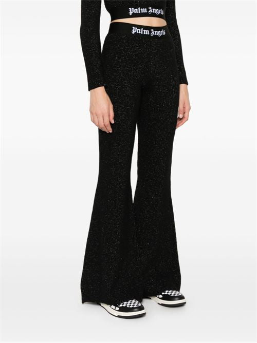 LOGO LUREX FLARED TROUSERS