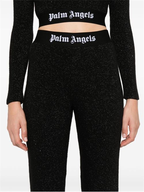 LOGO LUREX FLARED TROUSERS
