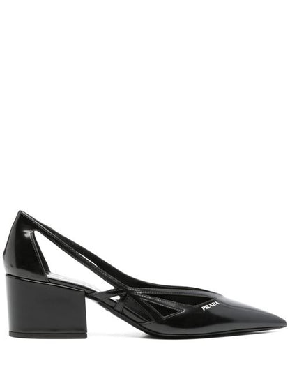 LEATHER CUT-OUT PUMPS