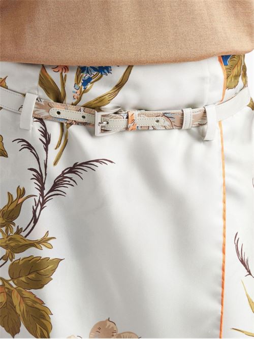 SILK TWILL PRINTED SKIRT