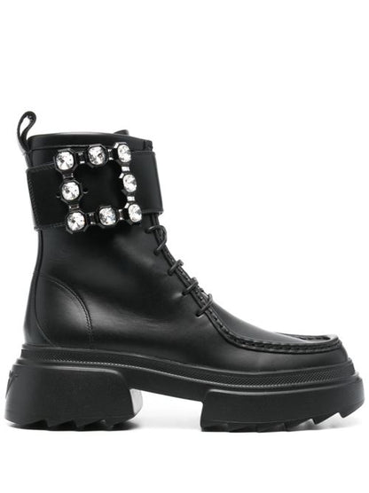 WALLAVIV STRASS BUCKLE LEATHER BOOTS