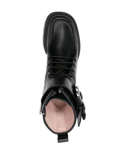 WALLAVIV STRASS BUCKLE LEATHER BOOTS