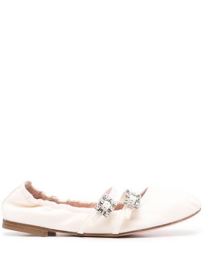 MINI STRAP STRASS LEATHER BALLET FLATS