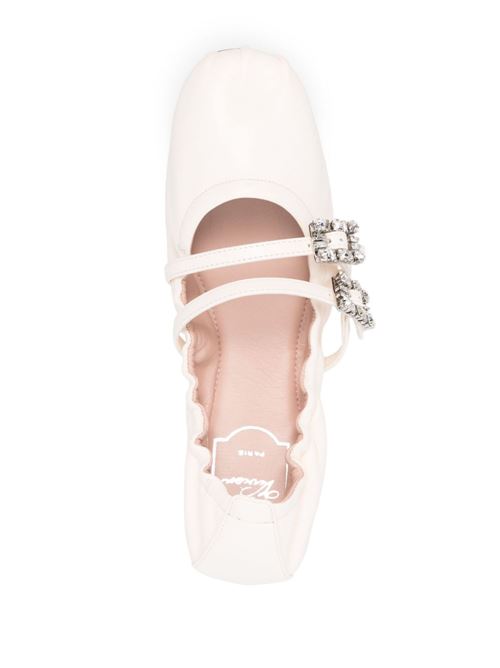 MINI STRAP STRASS LEATHER BALLET FLATS