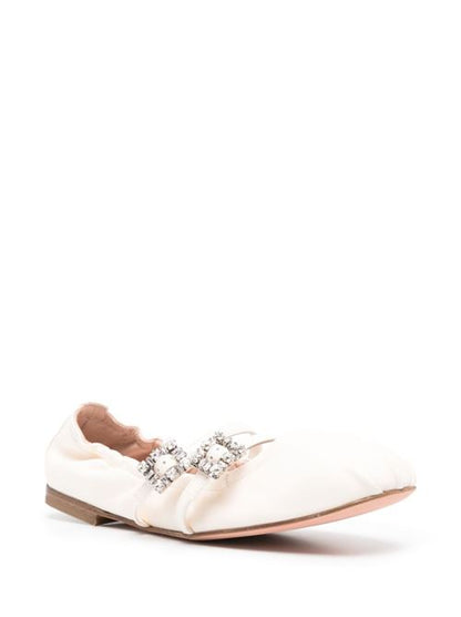 MINI STRAP STRASS LEATHER BALLET FLATS