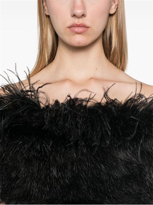 FEATHERED MIDI DRESS