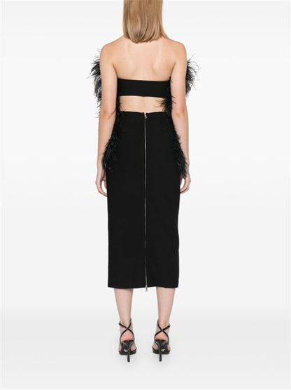 FEATHERED MIDI DRESS