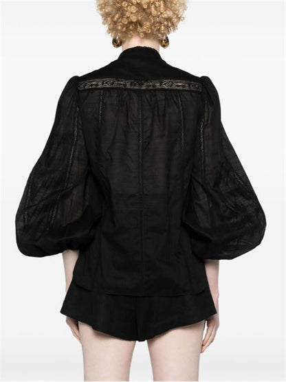 LACE TRIM DETAIL SHIRT