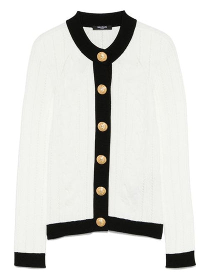 KNITTED CREWNECK CARDIGAN