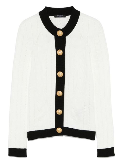 KNITTED CREWNECK CARDIGAN